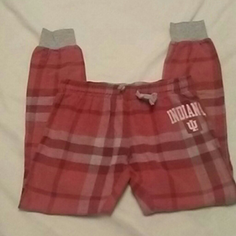Red/gray IU pajama/lounge pants